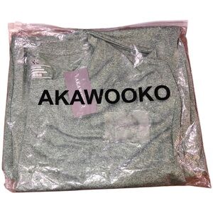 AKAWOOKO Breathable Stretchy Short Sleeved Shirt Rosemary Green 3XL